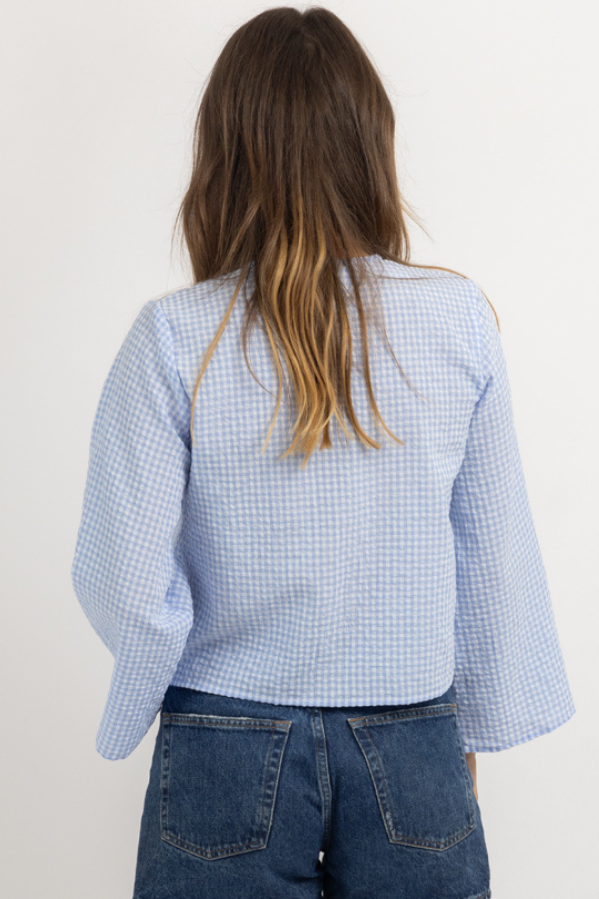 JULIAN BLUE PLAID TOP