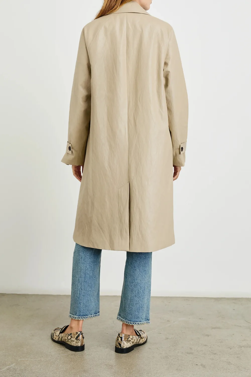 Leather-Covered Waterproof Long Women's Coat