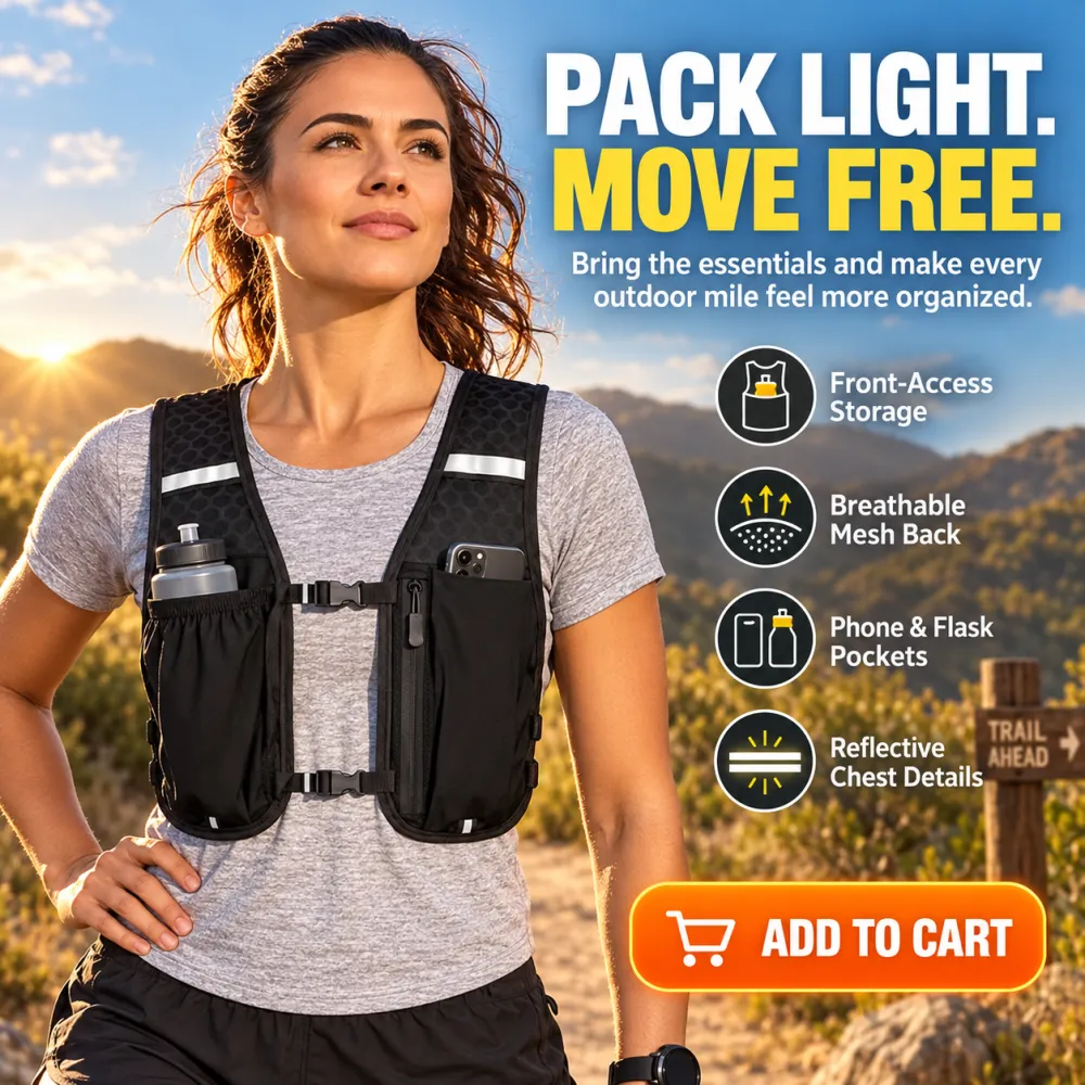 Quick-Dry Outdoor Hiking Vest + Storage Bag