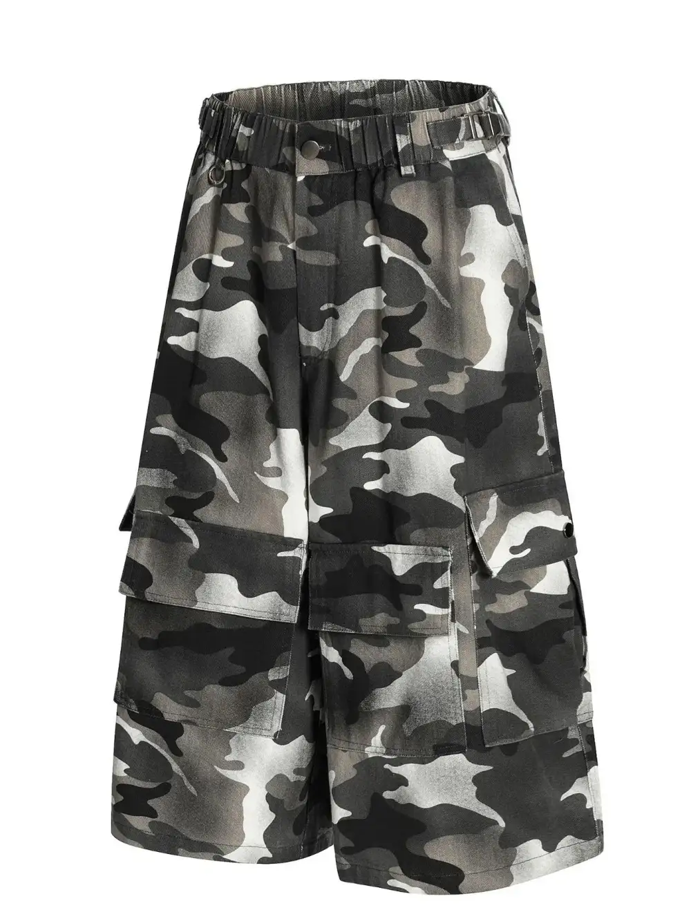 Drawstring Utility Cotton Blend Casual Shorts