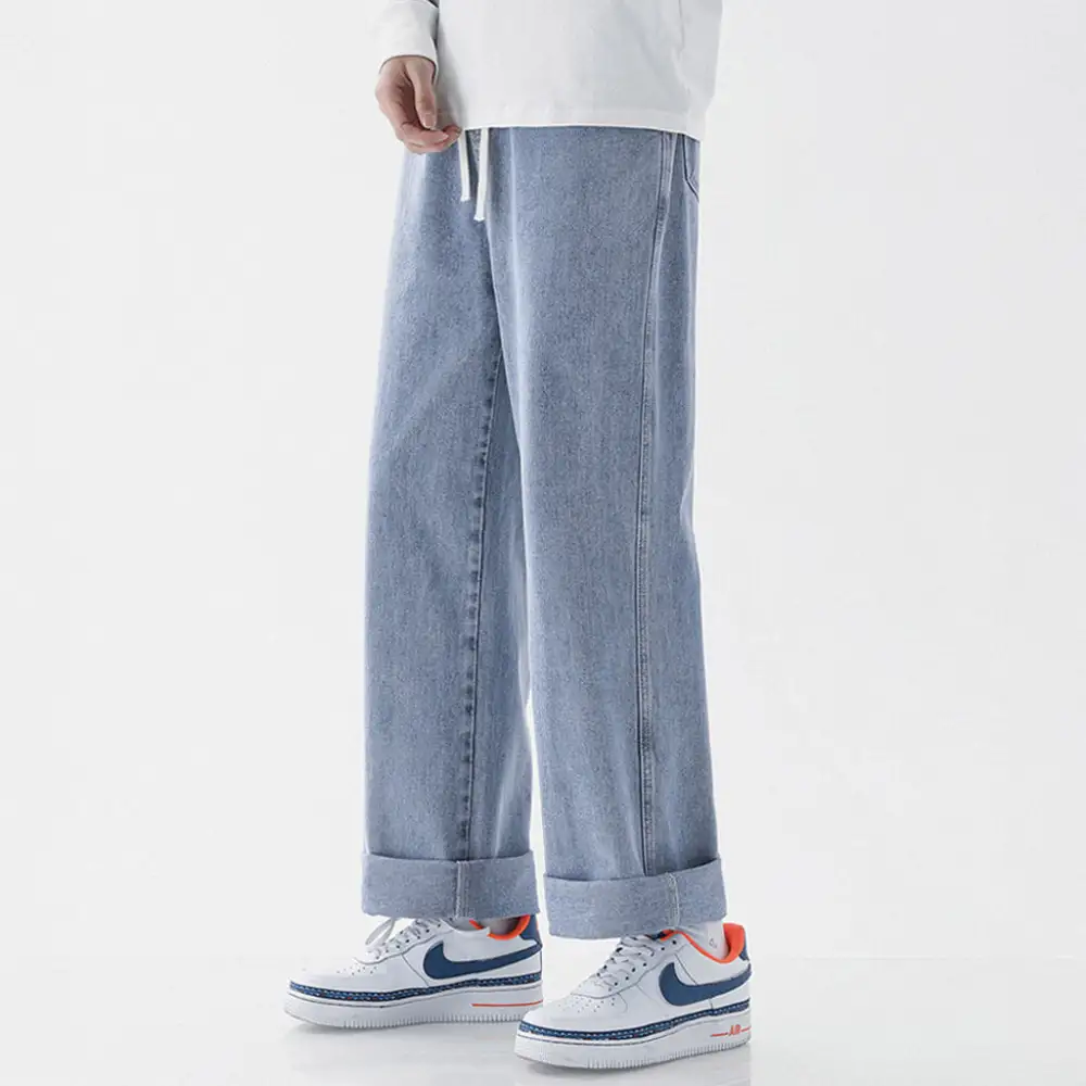 Relaxed Denim Wide Leg Pants