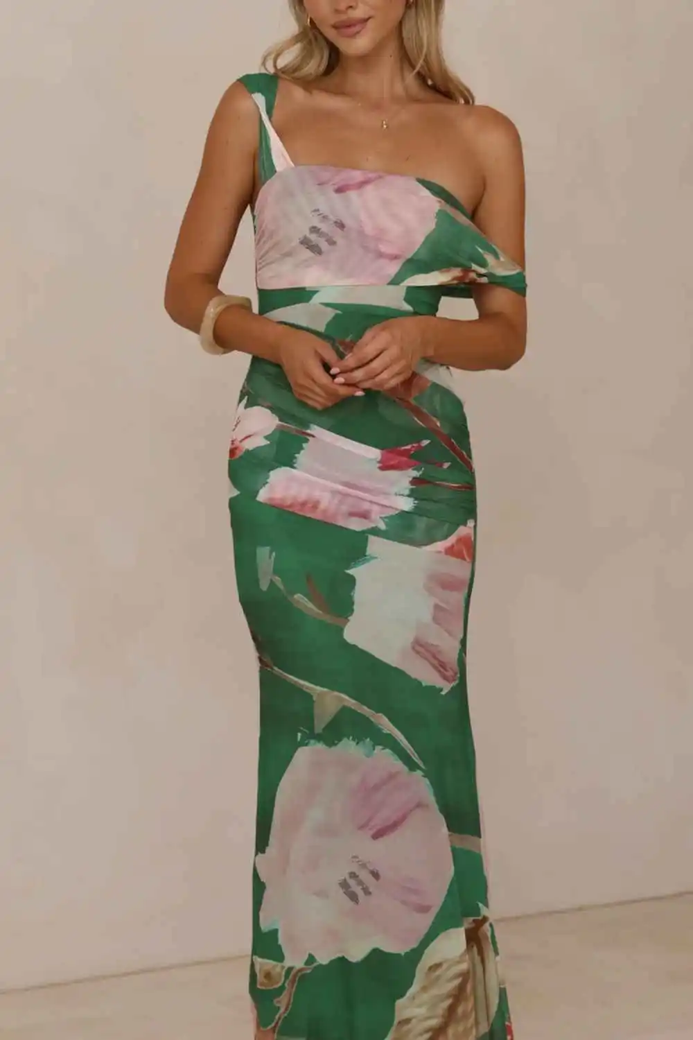 One Shoulder Maxi Dress