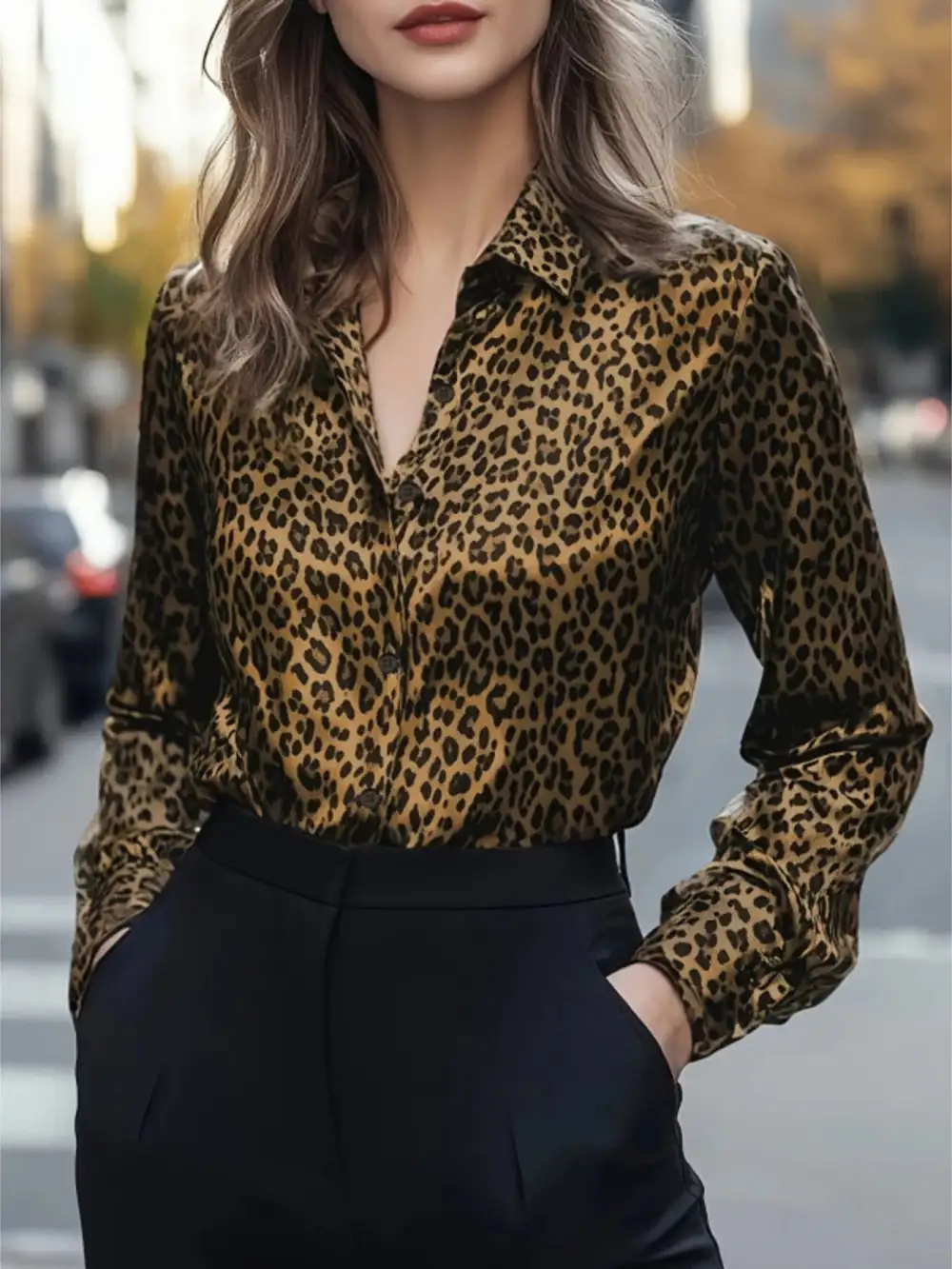 Graceful Leopard Button Up Button Up Shirt