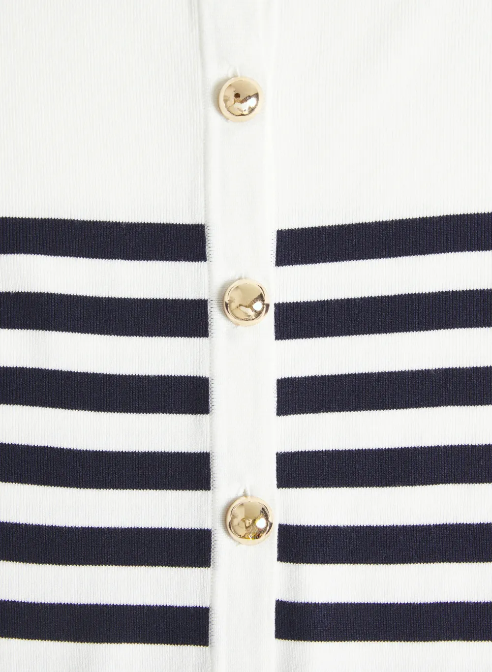 Striped Button-Knit Cardigan