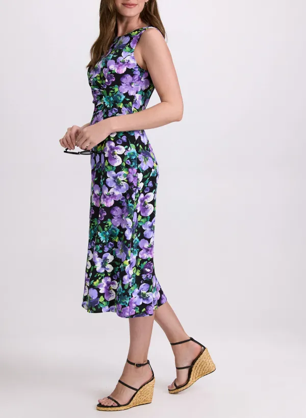 Floral Print Round Neck Dress