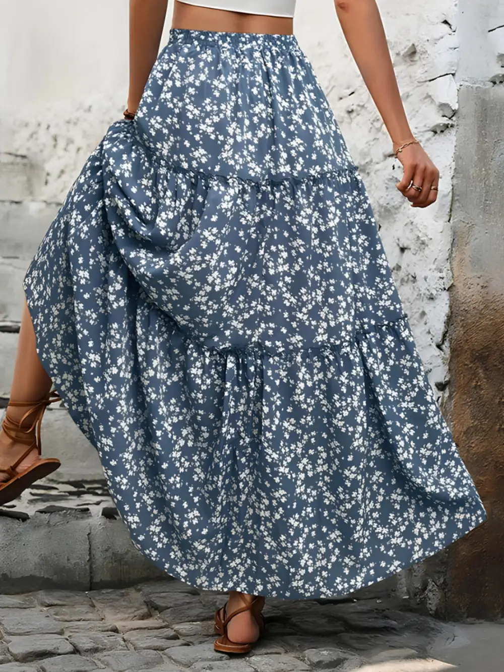 Tiered Floral Maxi So Skirt