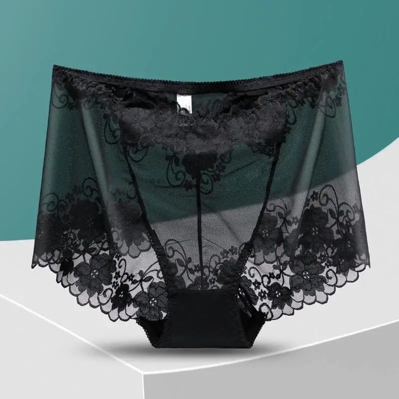 Soft Everyday High Waist Lace Trim Breathable Panty
