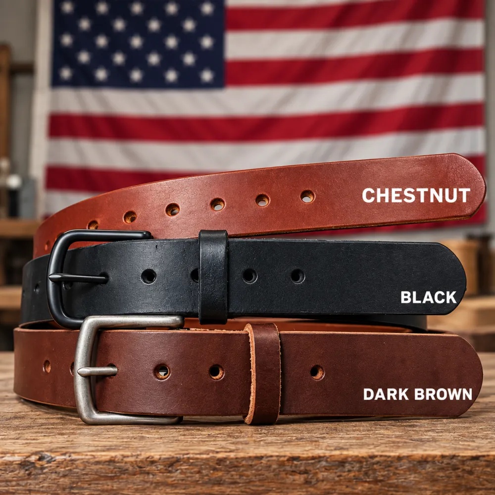 100% Handmade Full-Grain Buffalo Leather Belt – Built to Last