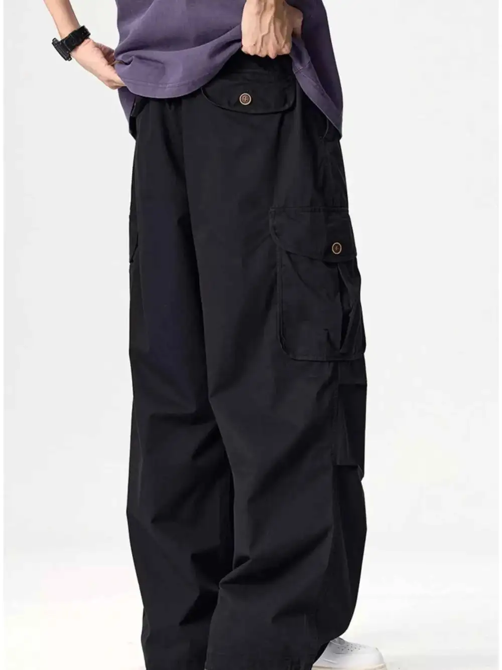 Everyday Drawstring Wide Leg Cargo Pants