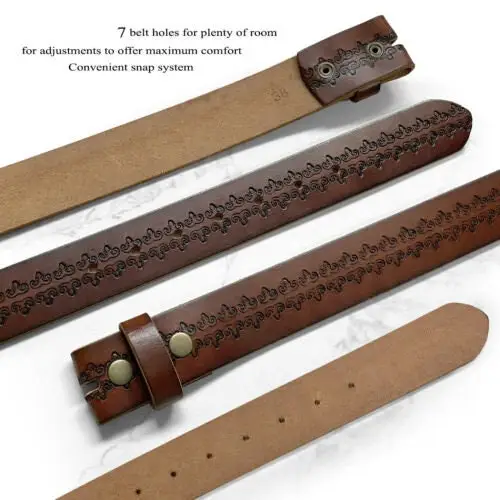 Artisan Tooled Leather Belt Strap