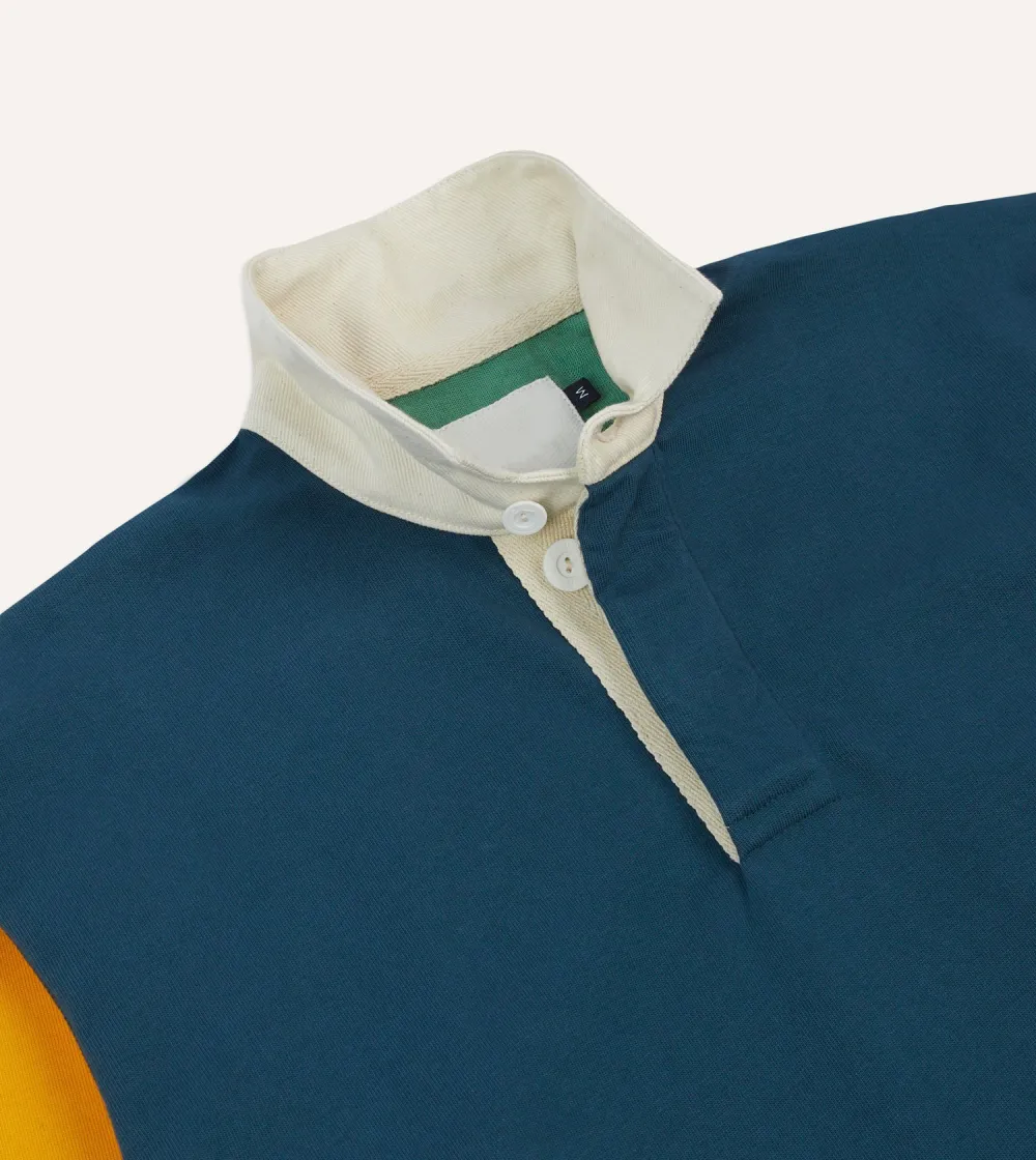 Multicolor Colourblock Cotton Rugby Sweatshirts