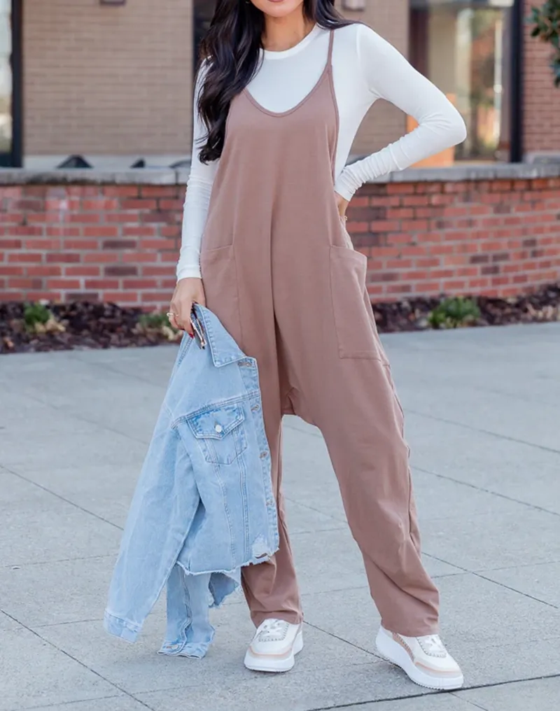 Day In The Life Beige Jumpsuit
