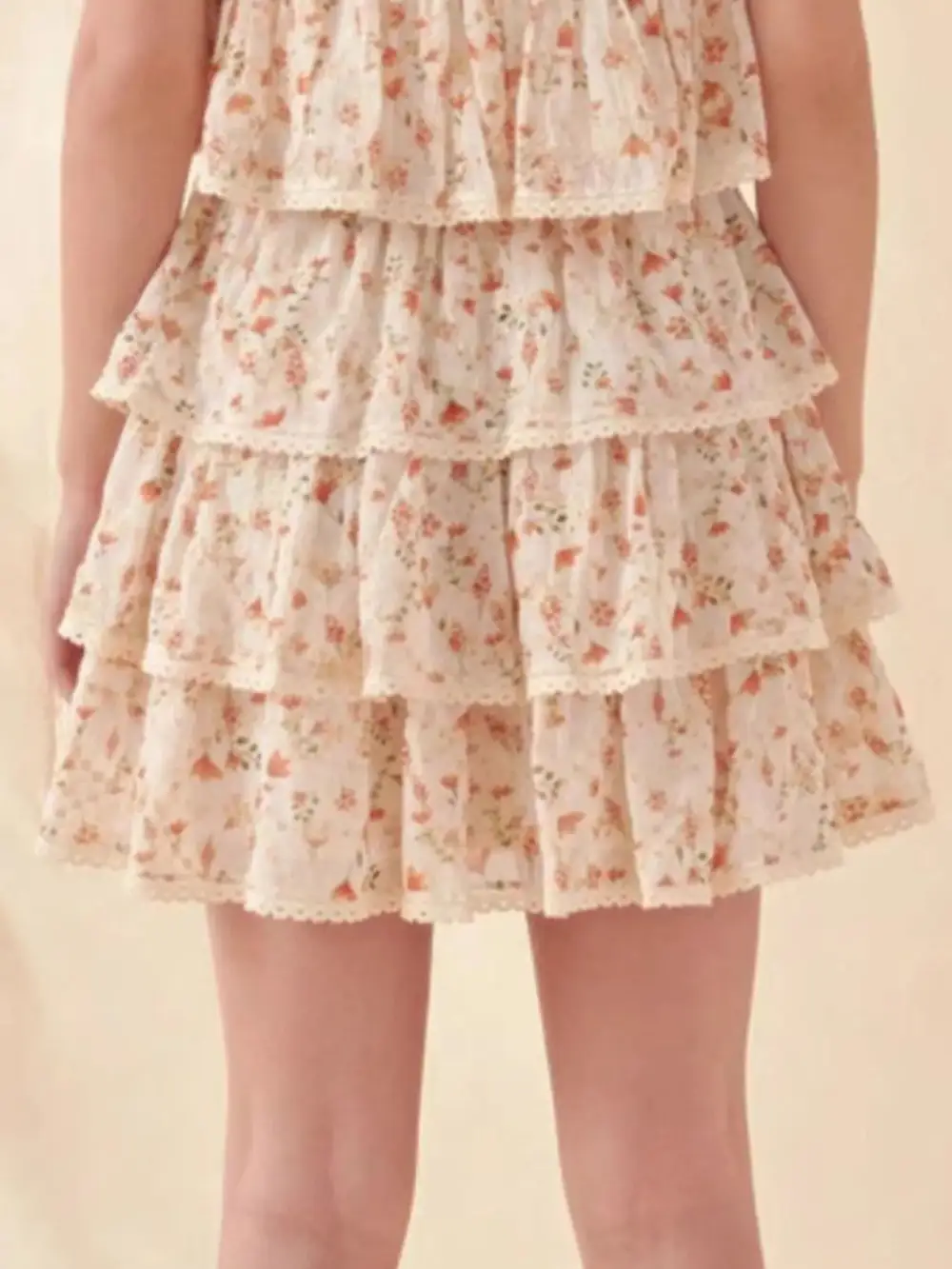 Ruffle Floral Mini Skirt