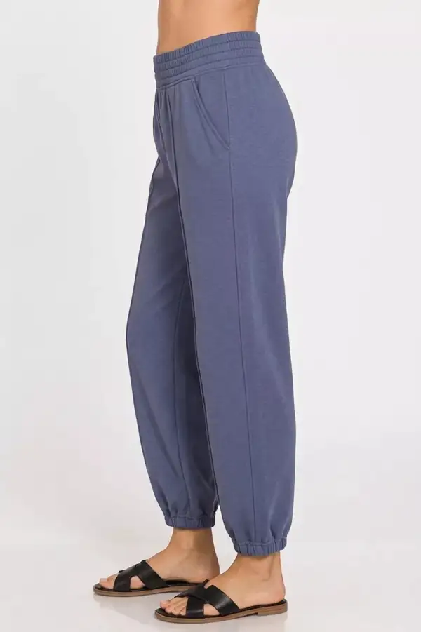 Scuba Elastic Waist Joggers with Pockets Pants