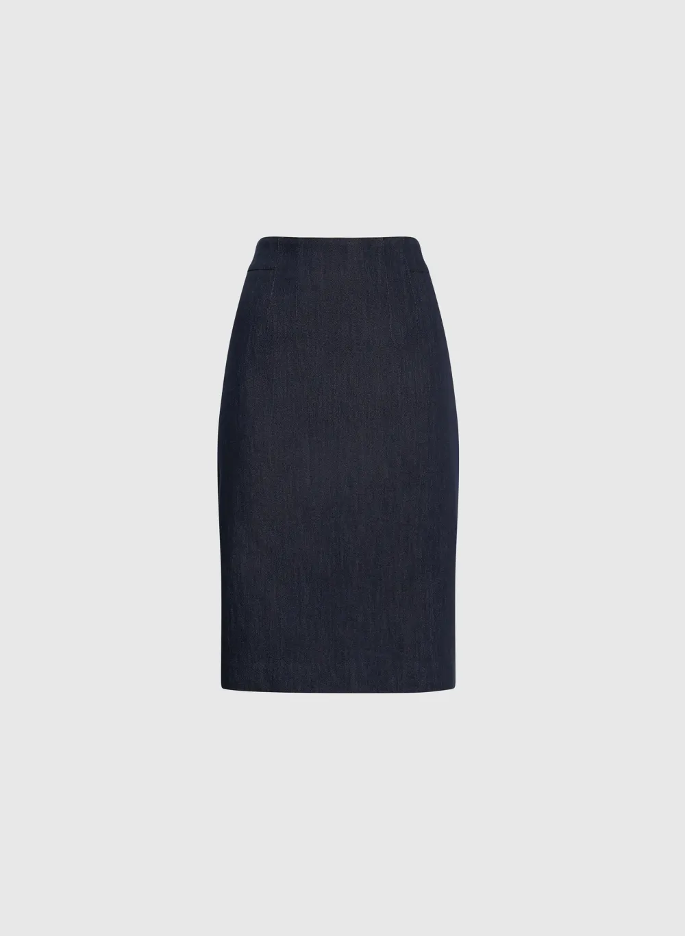 Solid Denim Pencil Skirt