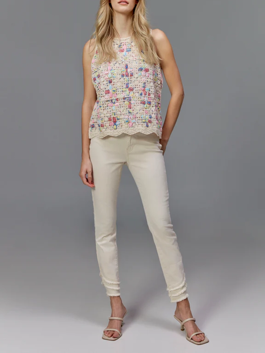 Three Dimensional Cut Sleeveless Design Vest