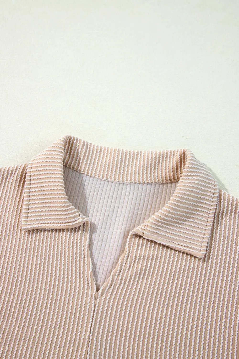 V-Neck Turn-down Collar Blouse