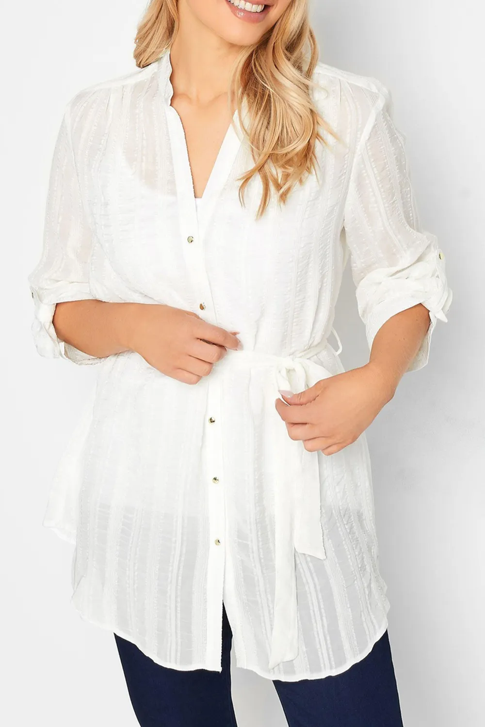 Women's Soft Three-Quarter Sleeve Solid Color Shirt