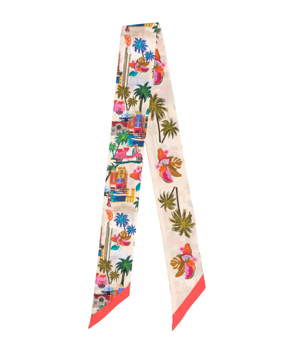 Art Graphic Casual Style Silk Ribbon Scarf