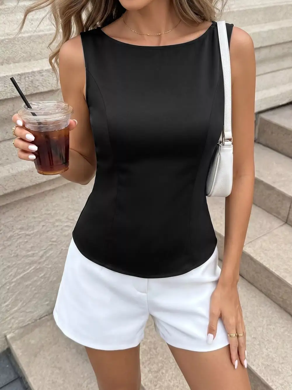 Cutout Back Sleeveless Top