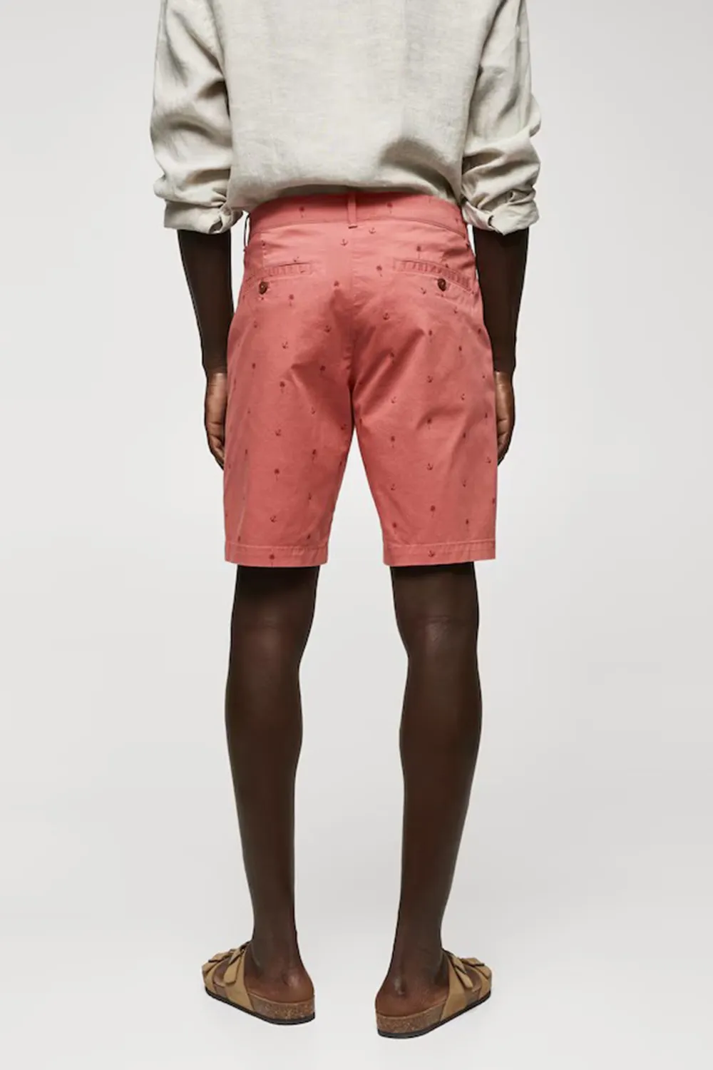 Slim-Fit Cotton Micro-Print Shorts