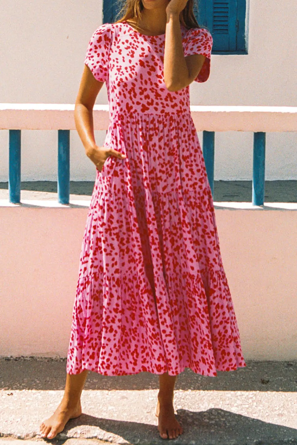 Short Sleeve Tiered Dress
