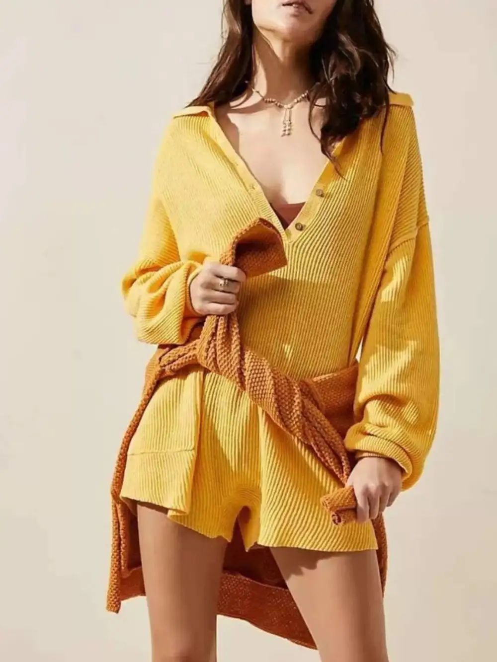 Easygoing Knit Ribbed Romper