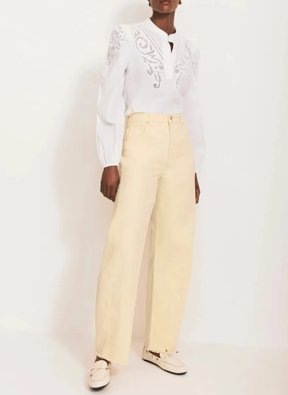 Casual Style Wide-Leg Jeans