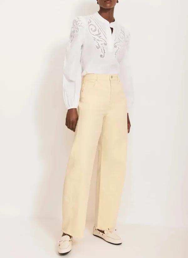 Casual Style Wide-Leg Jeans