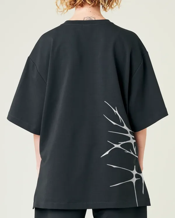 COTTON JERSEY SHORT DROP SLEEVE TOP