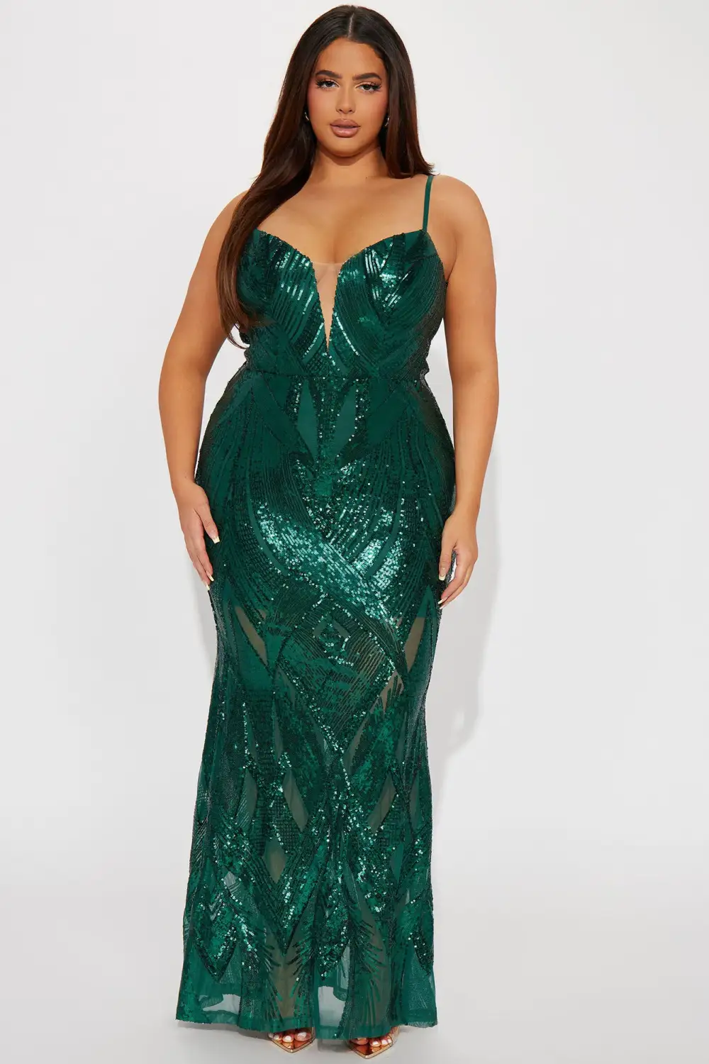 Rosalie Sequin Maxi Dress - Emerald