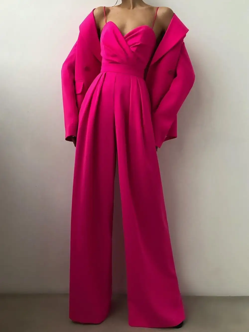 Spaghetti Strap Wide Leg Jumpsuit