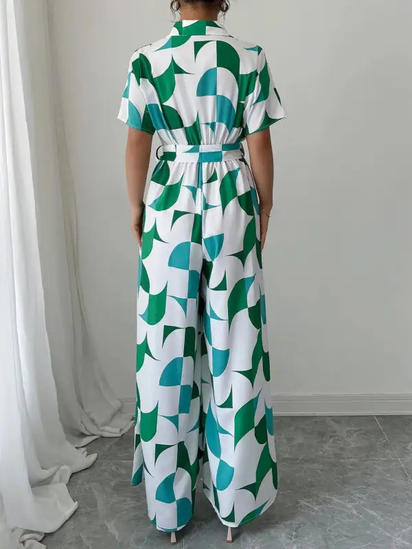 Everyday Wide Leg Printed Jumpsuit