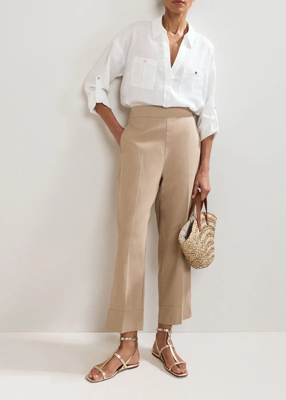Casual Solid Linen Women's Shirt