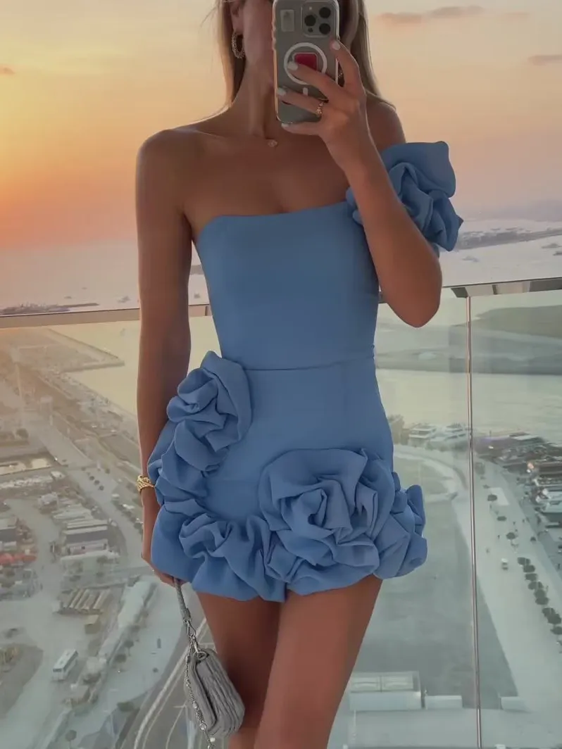 Ruffle Bodycon Elegant Mini Dress