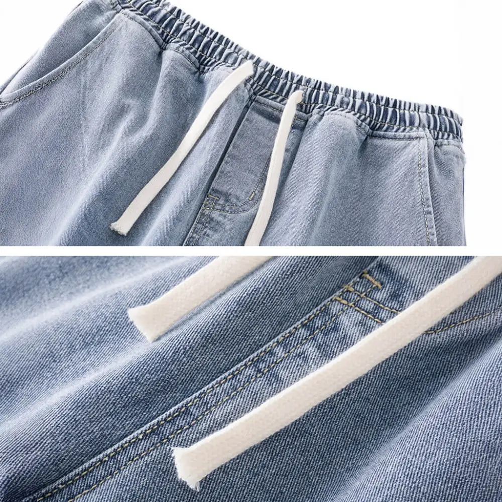 Relaxed Denim Wide Leg Pants