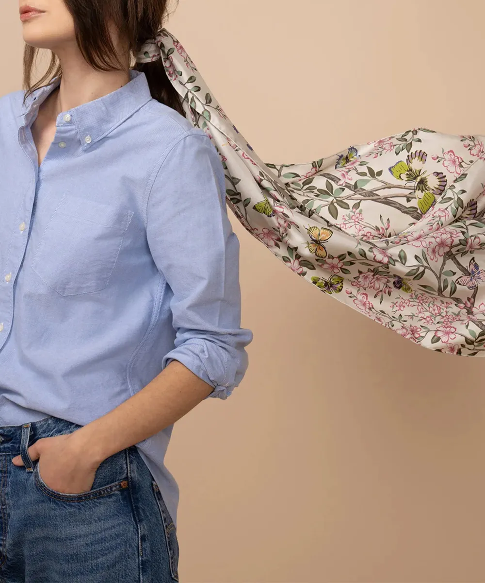 Spring Unfolding Casual Style Silk Oblong Scarf