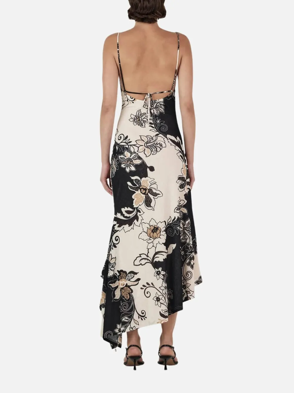 Asymmetric Hem Floral Print Dress