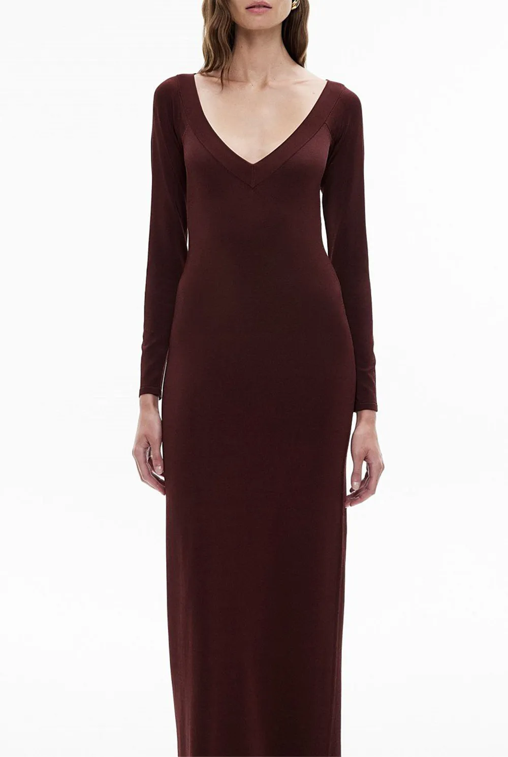 Loose Neck Knitted Figure-Hugging Dress