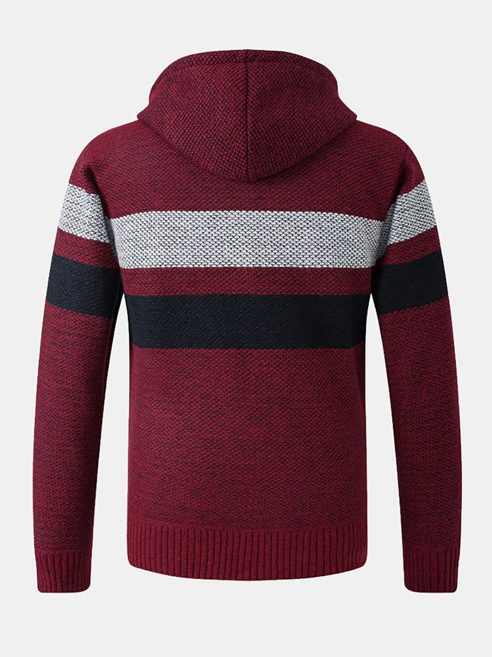 Striped Zip Up Hooded Cardigan