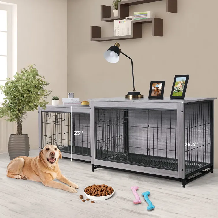 Pirecart Dog Crate Furniture, Side End Table, Modern Kennel, Wooden Heavy-Duty Dog