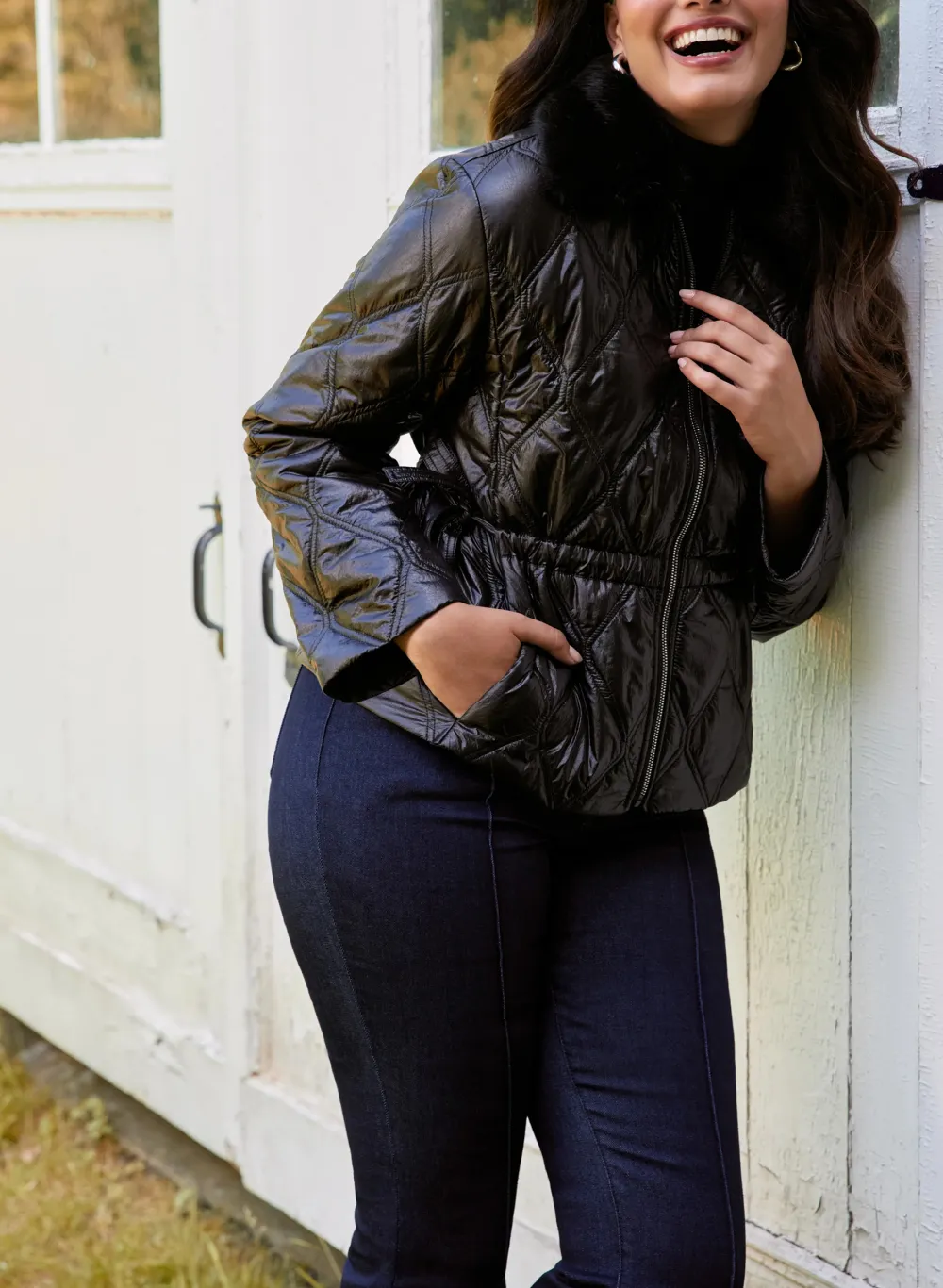 Stylish Fur-Collar Coat