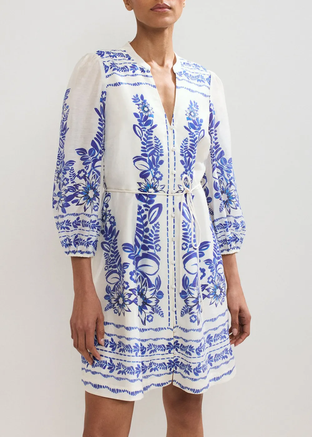 Loose Casual Art Print V-Neck Women's Dress