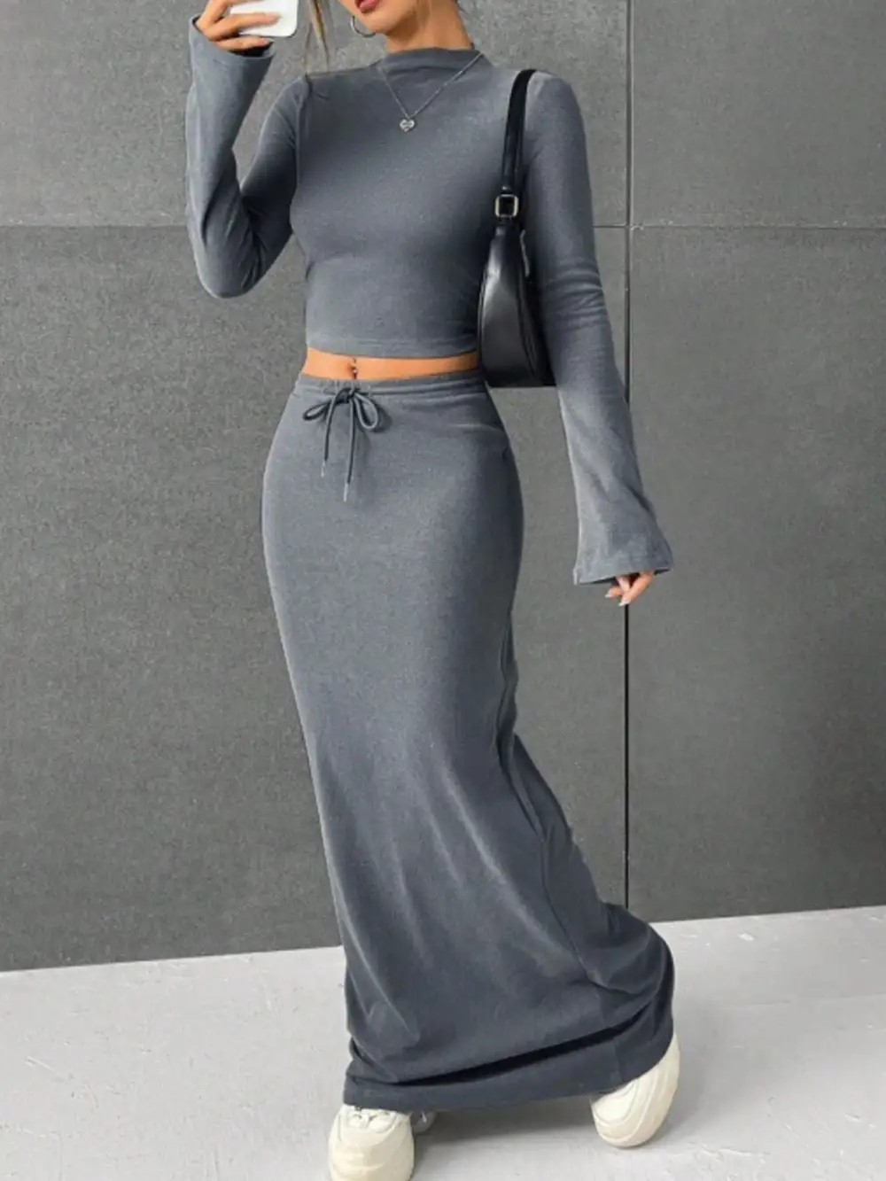 Long Sleeve Drawstring Coordinated Set