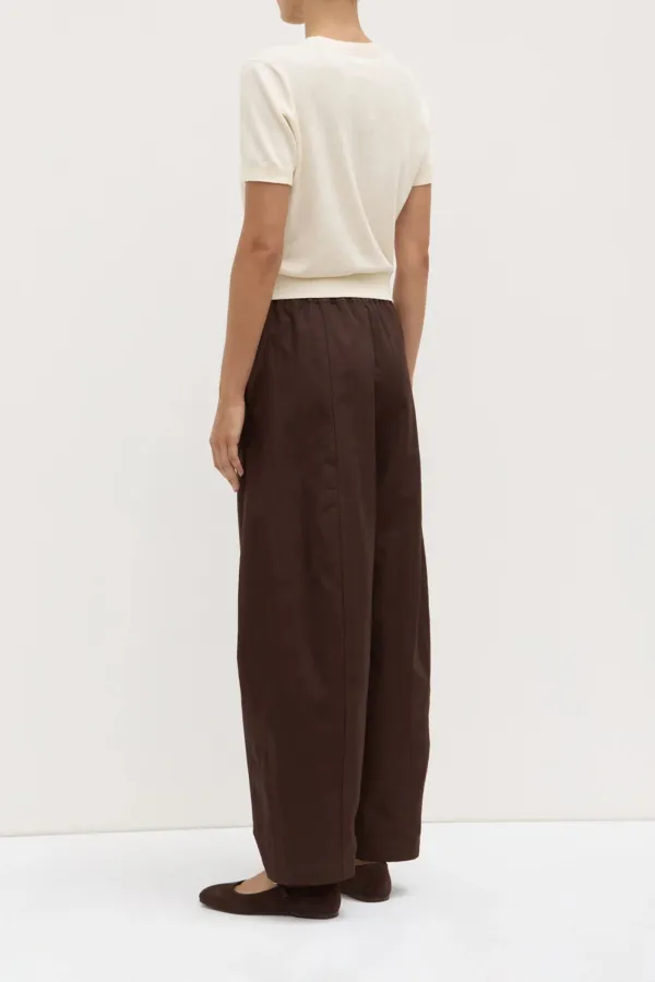 Bucket Shaped Cotton And Linen Pants