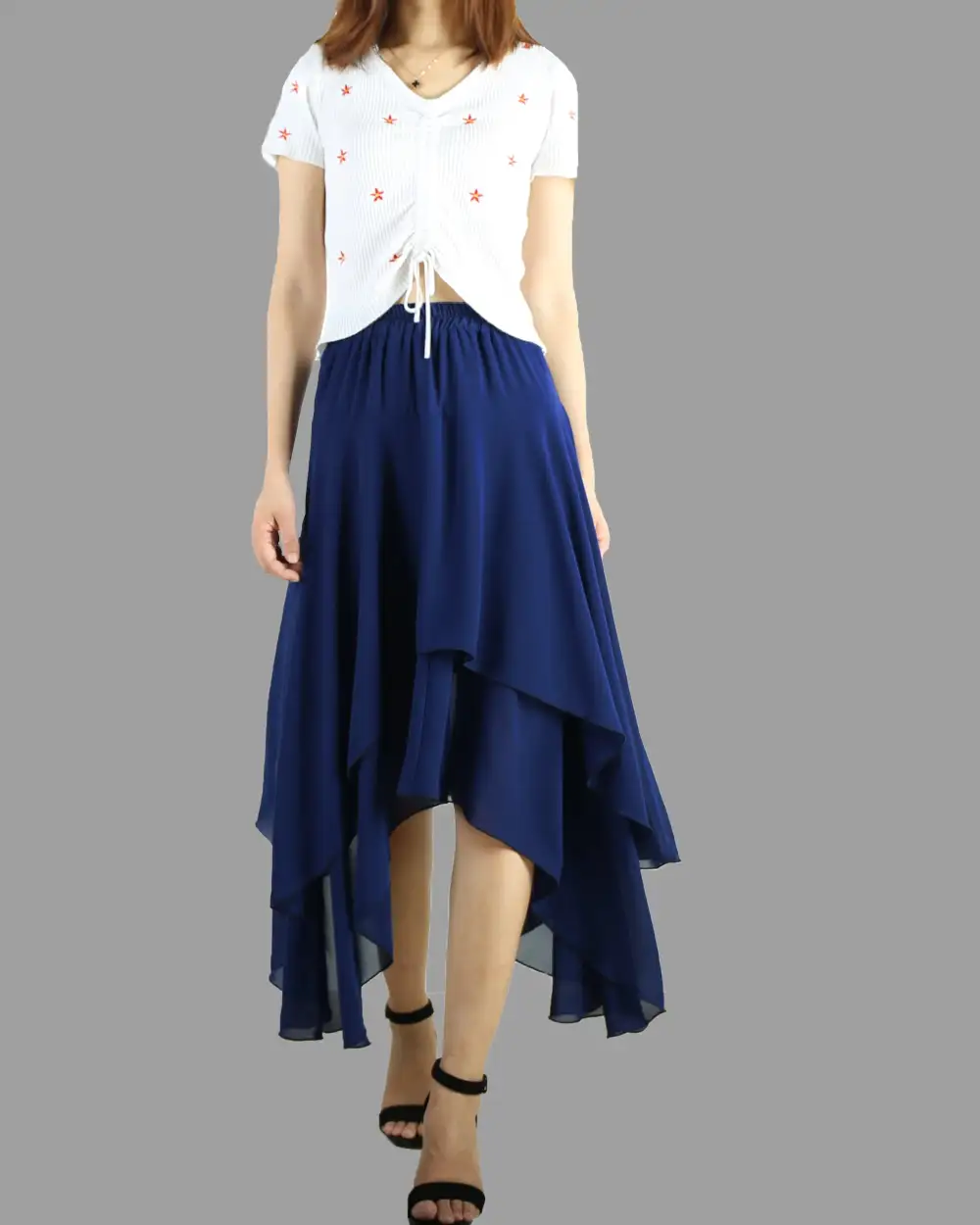 Everyday Elastic Waist Chiffon Skirt
