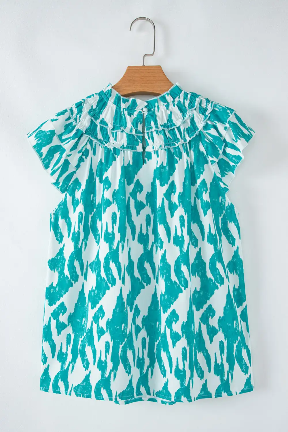 Abstract Print Frilled Relaxed Fit Blouse