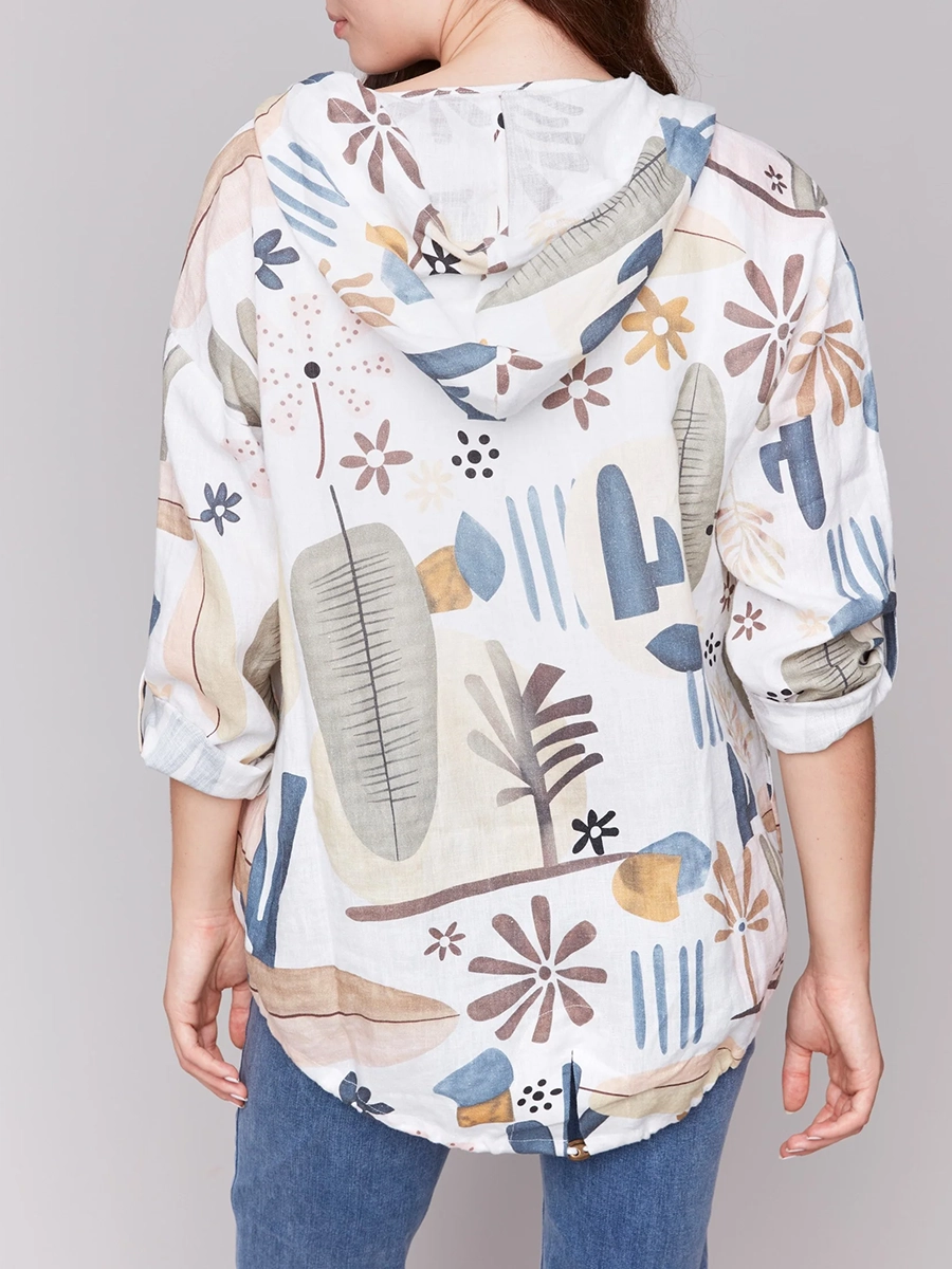 Fashion Creative Drawstring Hooded Jacket