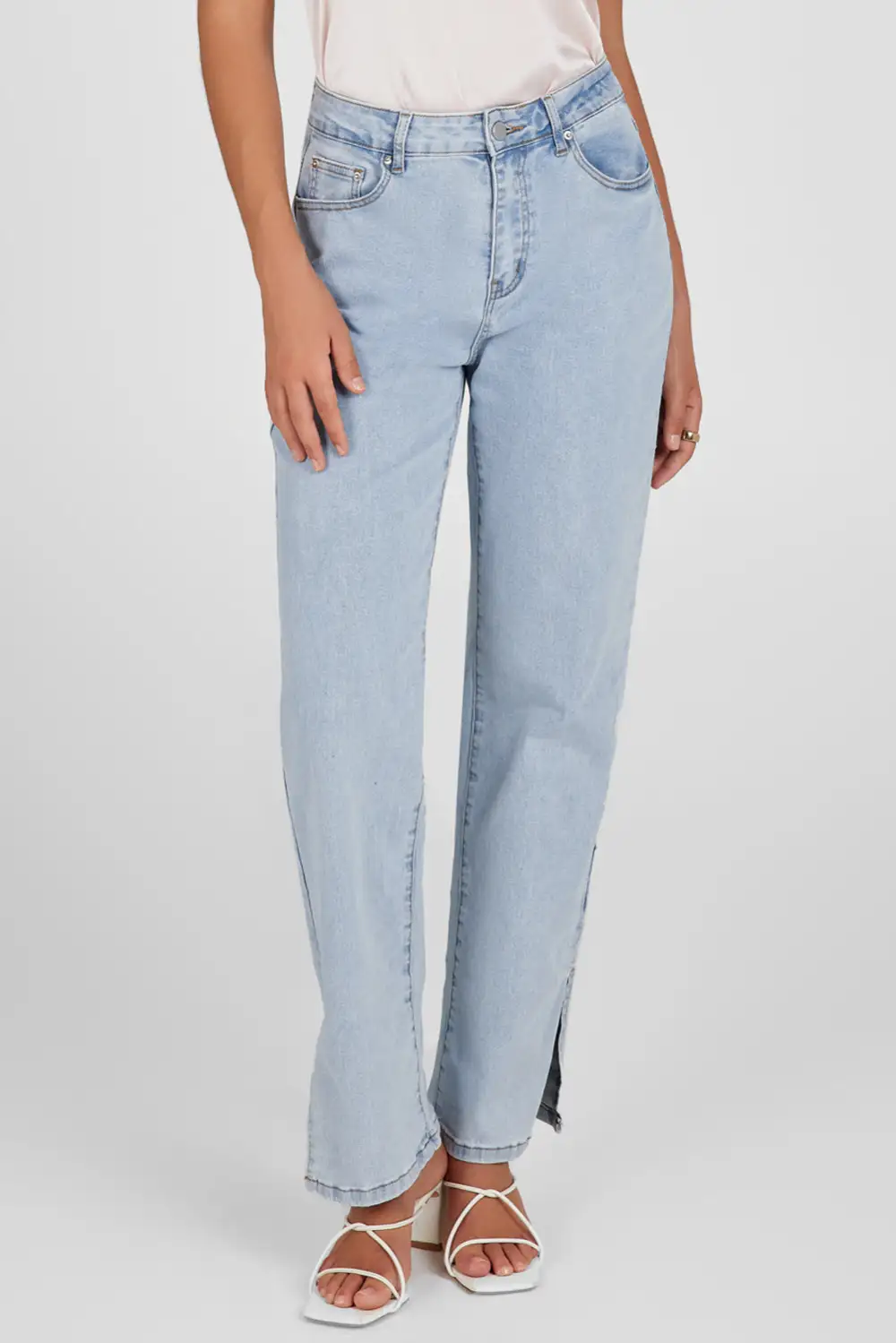 High Rise Slit Anklet Flare Jeans