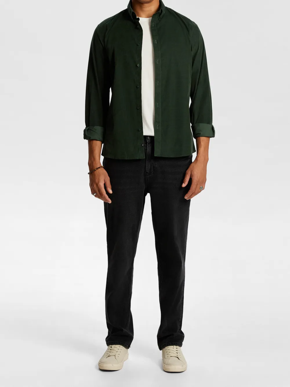 Forest Green Slim Fit Long Sleeve Shirt